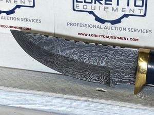 Damascus Steel Knife With Fitted Leather Sheathe