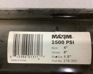lot 43 image: Maxim 2500 PSI Cylinder
