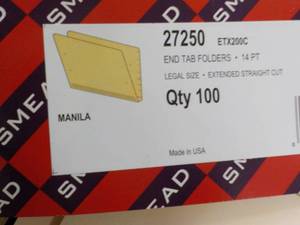 Case of 500 End Tab Folders Legal S...