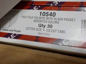 Case of 150 Poly File Folders with ...