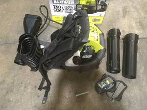 Ryobi 2 Cycle Backpack Blower open box in like new condition