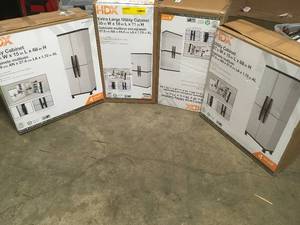 Pallet with assorted Utility cabinets customer returns see pictures