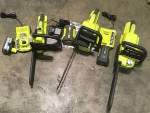 Lot of Ryobi Chainsaws all in good working condition see pictures