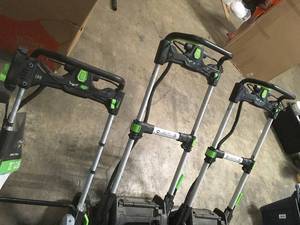 Lot of Ego outdoor tools no batteries or chargers no bags used customer returns see pictures