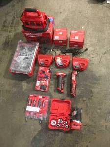 Lot of assorted Milwaukee tools various kinds and conditions see pictures