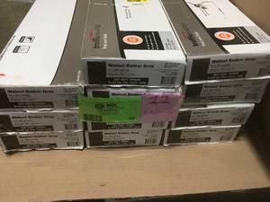 Pallet with 11 cases of Traffic Master Walnut Ember Grey 6 in. x 36 in. Peel and Stick Vinyl Plank (36 sq. ft.  case) see pictures