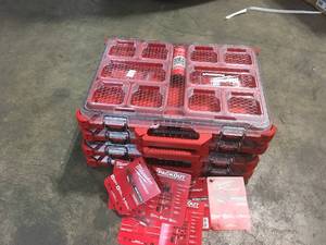 Lot of 4 New Milwaukee PACKOUT 11-Compartment Low-Profile Small Parts Organizer see pictures