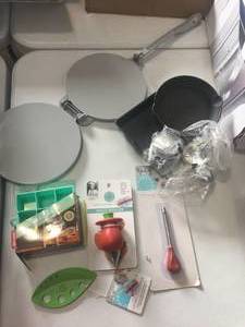 lot 27 image: Brand New Macys Cooking Utensils, Cast Iron Pans, Tortilla Press & More Lot