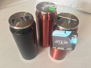lot 49 image: Brand New Lot of THREE Primula 17oz Stainless Steel Lift & Sip Bottles
