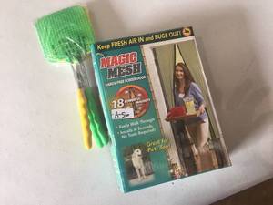 lot 56 image: Brand New Magic Mesh Hands-Free Screen Door As Seen On Tv & Pack of Telescopic Fly Swatters