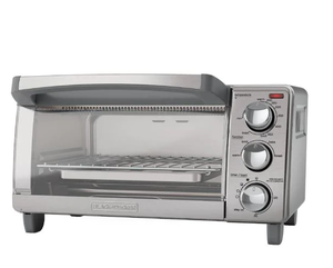 lot 3 image: Brand New Black & Decker Stainless Steel 4-Slice Toaster Oven