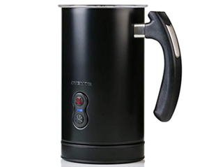 lot 33 image: Brand New Ovente 8 oz. Black Automatic Electric Milk Frother and Steamer