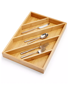 lot 42 image: Brand New Lot of Two Martha Stewart Collection Angled Bamboo Utensil Trays