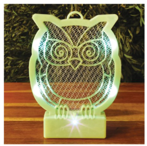 lot 61 image: Brand New Lot of Two LED 2 In 1 Tabletop or Hanging Rechargeable Ninja Owl Bug Zappers