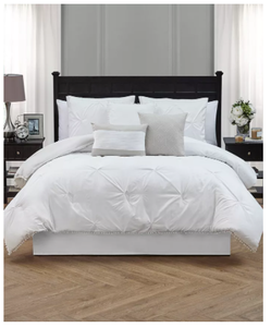 lot 107 image: Brand New Sanders Pom-Pom Twin 6 Piece Comforter Set