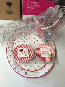 lot 68 image: Brand New Martha Stewart Collection Cook Out Plates, Platter and Cups Lot