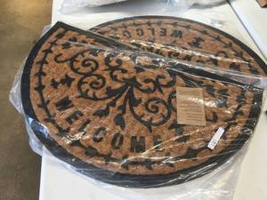 lot 121 image: Brand New Lot of Two 30 Rubber Molded Non Brush Outdoor Welcome Mats