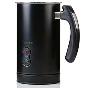 lot 18 image: Brand New Ovente 8 oz. Black Automatic Electric Milk Frother and Steamer