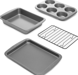 lot 53 image: Brand New Ecolution 4 Piece Toaster Oven Nonstick Carbon Steel Bakeware Set