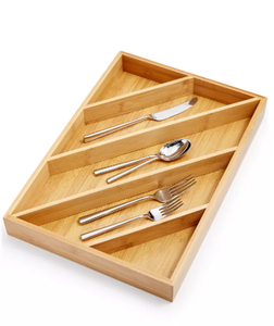 lot 77 image: Brand New Lot of Two Martha Stewart Collection Angled Bamboo Utensil Trays