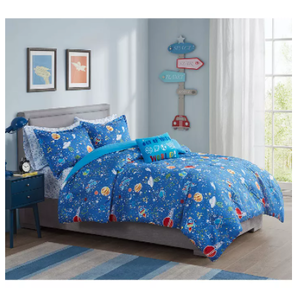 lot 98 image: Brand New Urban Dreams Astro Glow-In-The-Dark 5 Piece Twin Comforter Set