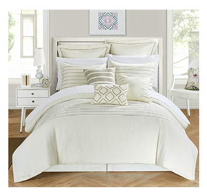 lot 99 image: Brand New Chic Home Brenton 9 Piece Queen Comforter Set