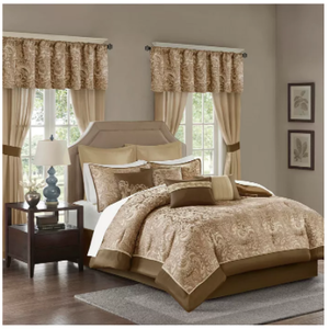 lot 108 image: Brand New Madison Park Essentials Eleni 24 Piece California King Room in a Bag