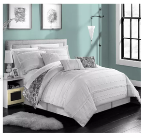 lot 110 image: Brand New Chic Home Elle 7 Piece King Comforter Set