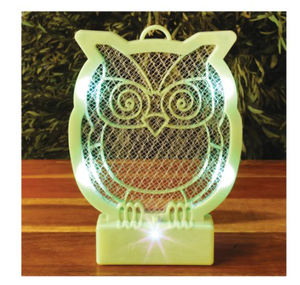 lot 115 image: Brand New Lot of Three LED 2 In 1 Tabletop or Hanging Rechargeable Ninja Owl Bug Zappers