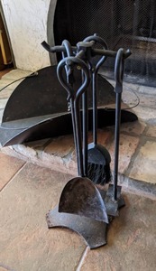 lot 183 image: Fireplace Tools and Log Holder