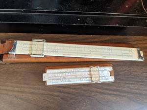 lot 173 image: Pair of Vintage Slide Rules with Cases