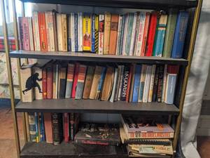 lot 177 image: Metal Bookshelf w Contents Books