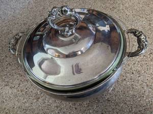 lot 76 image: Vintage English Silver Footed Serving Dish with Lid