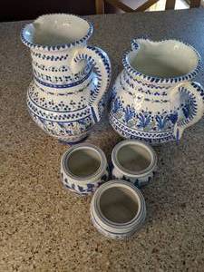 lot 58 image: Lot of Blue and White Hand Painted Pottery