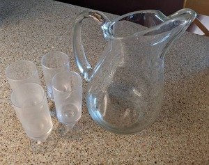 lot 60 image: Pitcher and Four Glasses