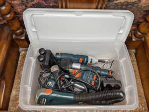 lot 15 image: Tub Filled with Black & Decker Power Tools, Batteries