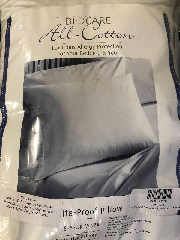 lot 53 image: Dust Mite-Proof Toddler Cotton Pillow (1), PP67, NEW