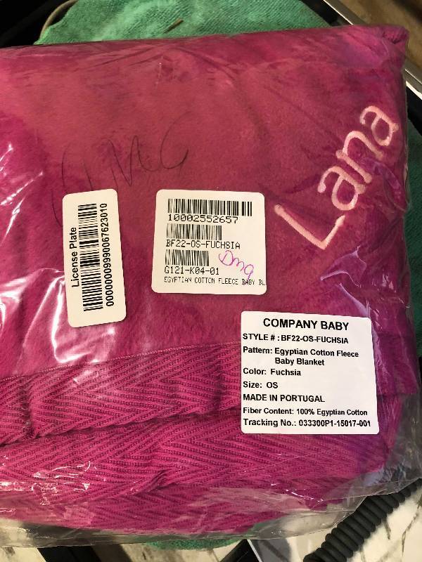lot 58 image: Egyptian Cotton Fleece Baby Blanket, Fuchsia, BF22-OS-FUCHSIA, NEW