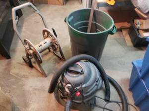 Hose Reel, Shop Vac, Garbage Can
