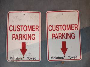2 Customer Parking Signs
