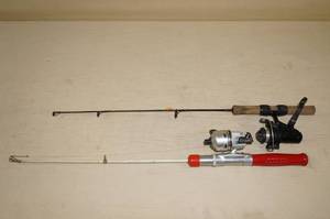 lot 6 image: 2 Ice Fishing Rods - 1 Vintage