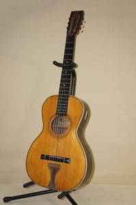 lot 18 image: Antique Crown Parlor Size Acoustic Guitar