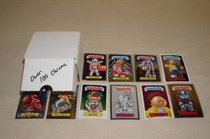 lot 76 image: Box of Chrome Garbage Pail Kids Cards