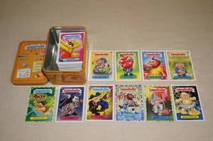 lot 79 image: Metal Tin of Garbage Pail Kids Cards