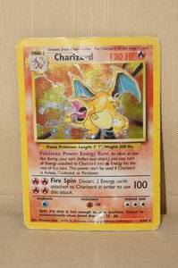lot 71 image: Charizard 4102 Red Number Base Set Holo Rare Pokemon Card - Rough Condition