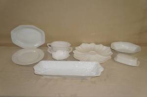 lot 123 image: White Serving Dishes