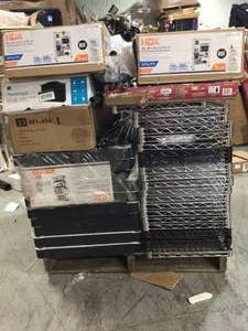 Pallet of assorted Shelving storage units various conditions open box customer returns