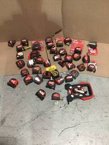 Lot of assorted Milwaukee Tape Meassures and other items various models customer returns see pictures