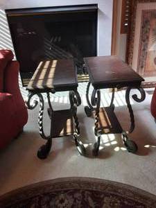 lot 13 image: Pair Of end Tables 24x24x12