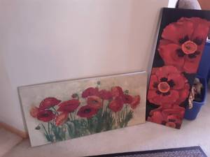 lot 42 image: Poppy Wall Decor (36x18 & 36x12)
